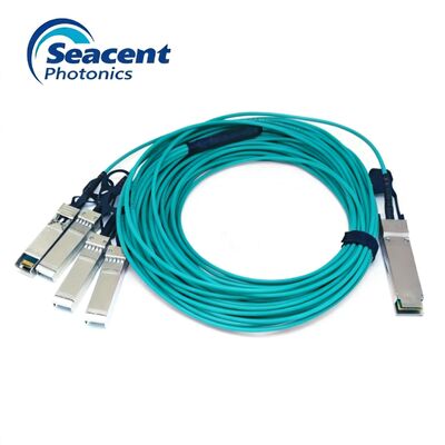 Les câbles optiques actifs multi-mode AOC 40G QSFP+ à 4x10G SFP+